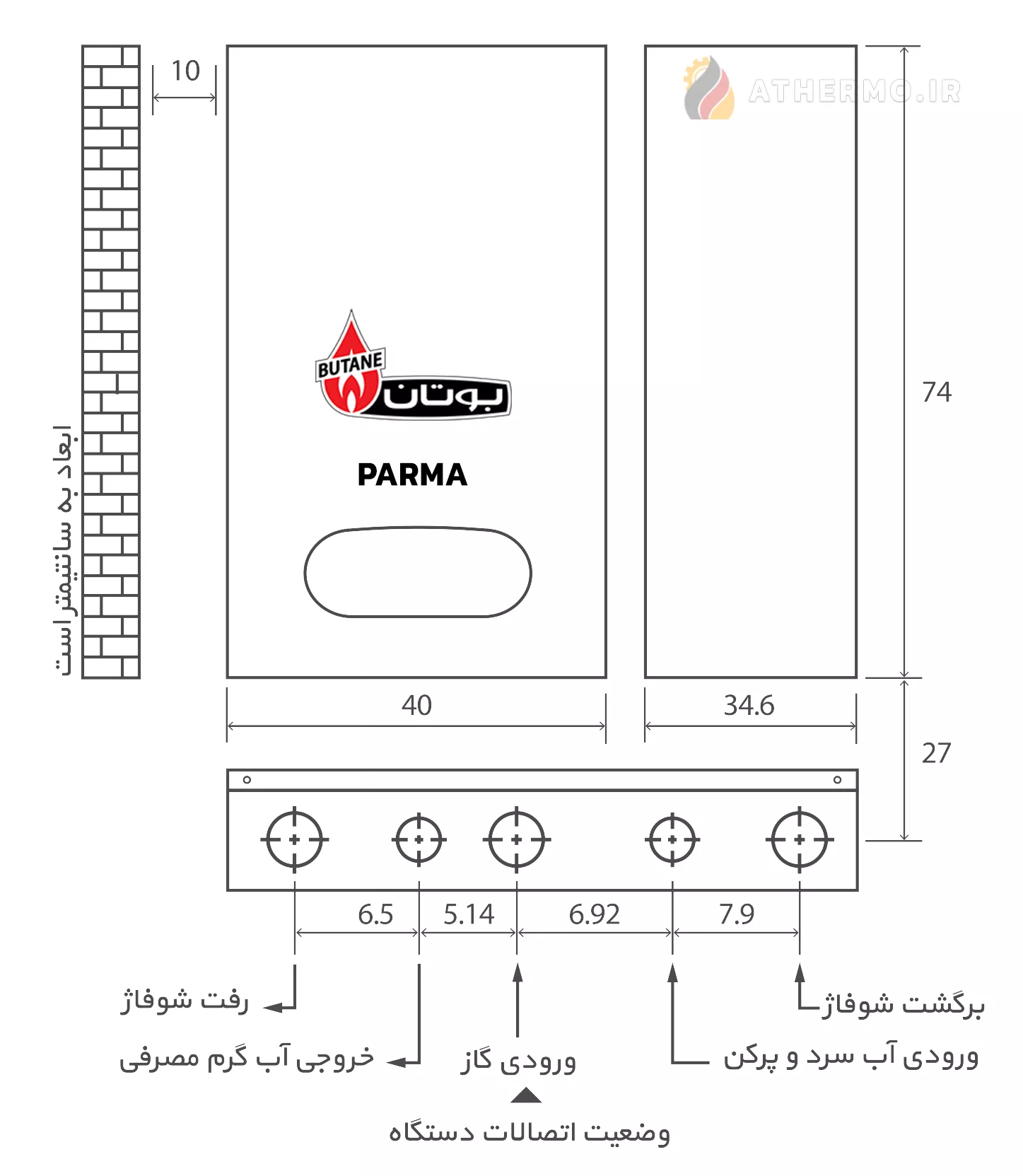نصب پکیج دیواری بوتان مدل پارما نصب پکیج دیواری بوتان مدل پارما